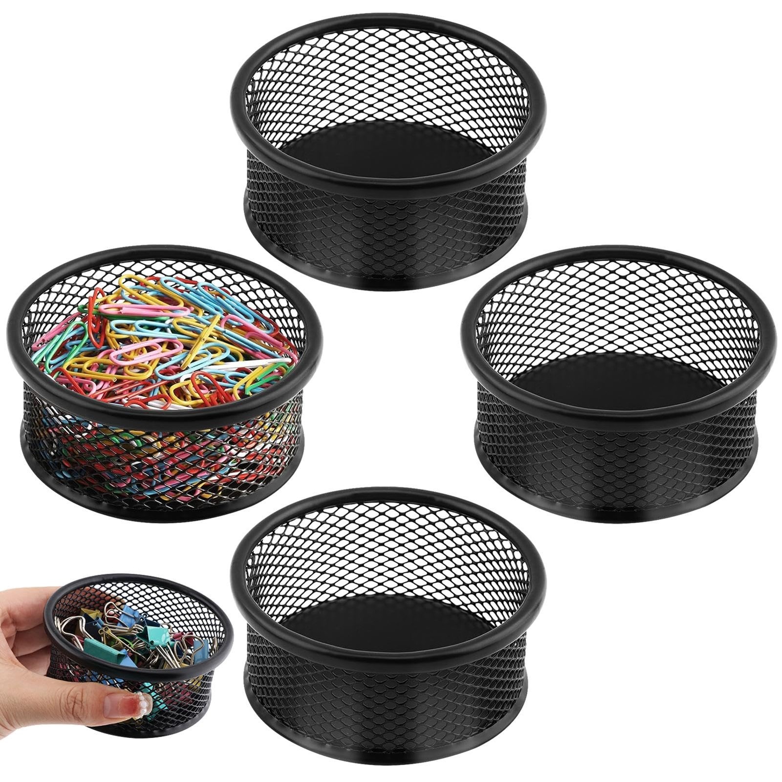 4PCS Mesh Paper Clip Holder,Paperclip Holders For Desk