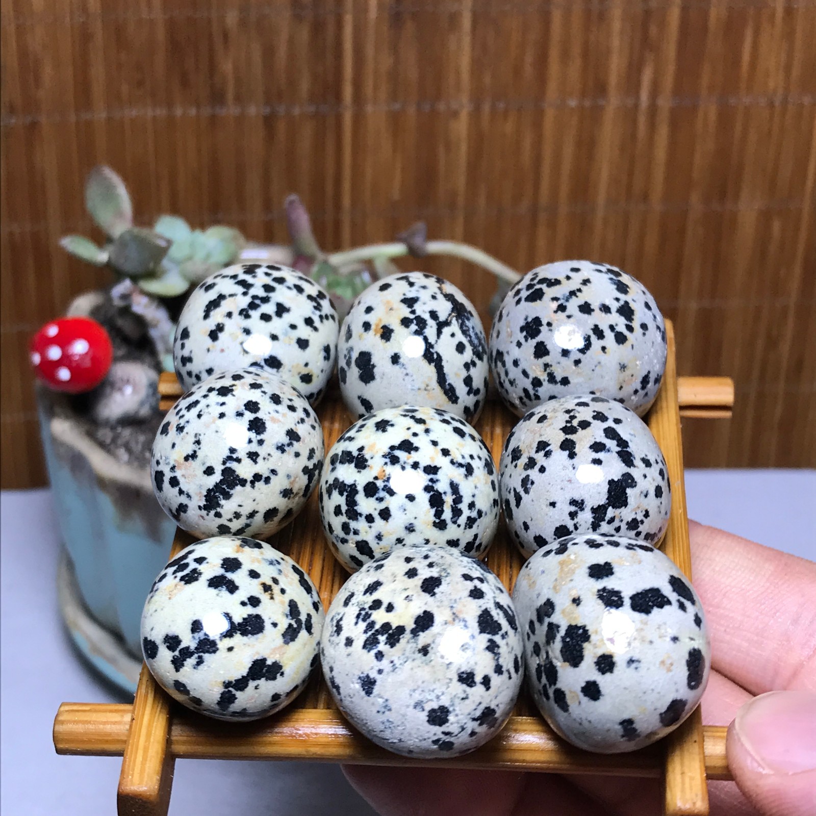 24-23-19mm 9Pcs Natural spotted stone Crystal gemstone Mineral Specimen A4399 24-23-19mm 9Pcs Natural spotted stone Crystal gemstone Mineral Specimen A4399