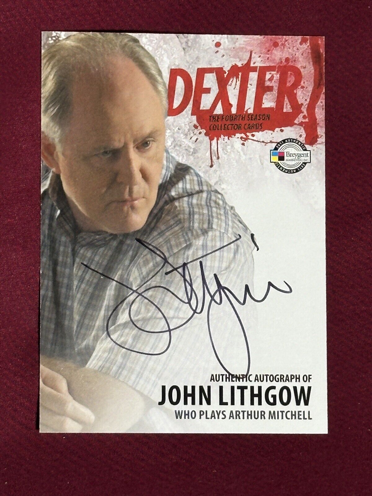 John Lithgow Arthur Mitchell 2011 Dexter 4th Season Auto