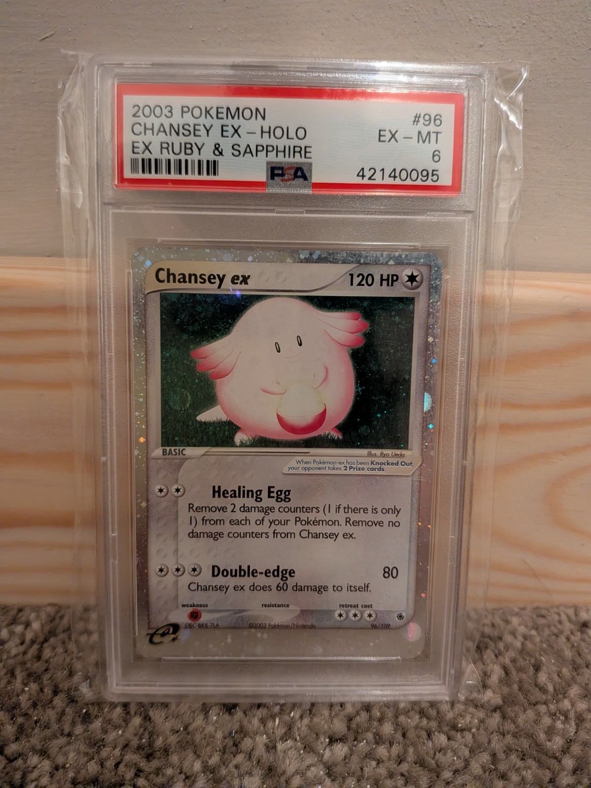 Pokemon TCG Chansey Holo Ex Ruby & Sapphire #96 PSA 6 Pokemon TCG Chansey Holo Ex Ruby & Sapphire #96 PSA 6