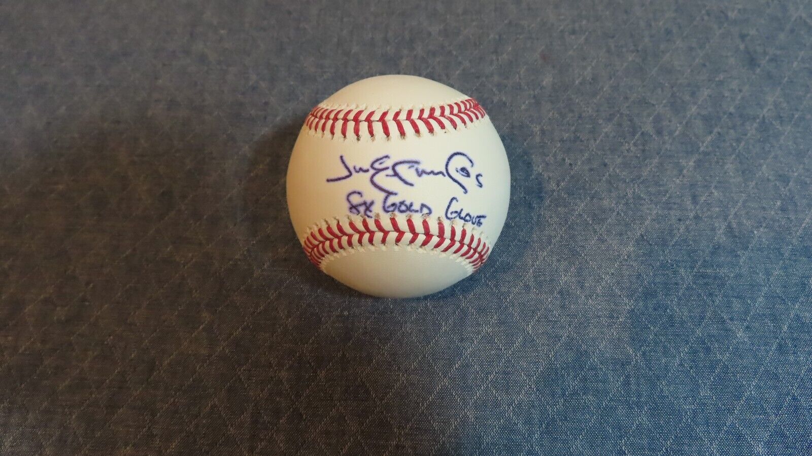 Jim Edmonds autographed Official Major League baseball 8x Gold Glove sweet spot