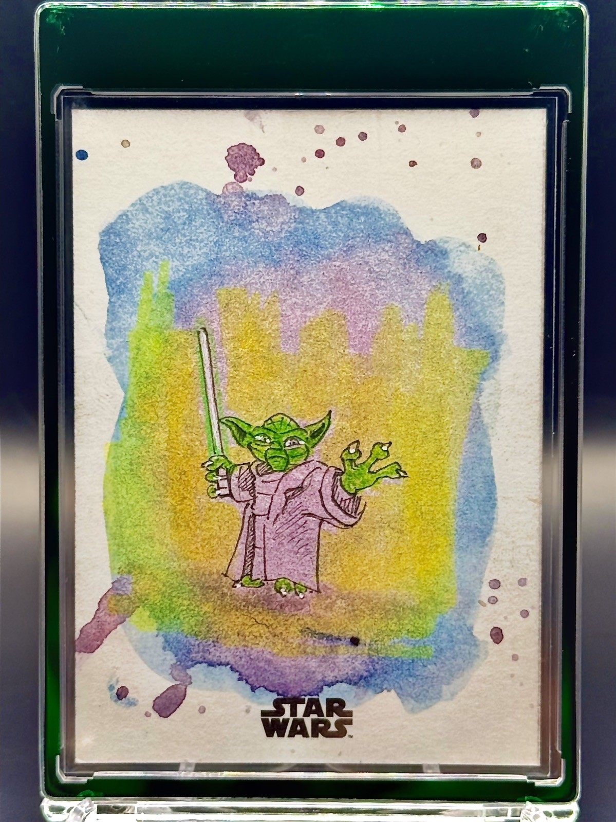 2025 Topps Star Wars Chrome Galaxy Yoda Sketch Debjit Kar Artist Auto 