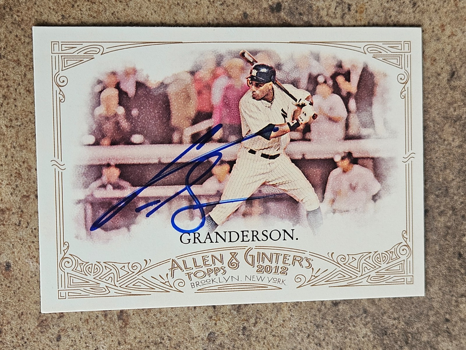 2012 Allen Ginters CURTIS GRANDERSON Yankees Autographed In-Person Signed  AUTO