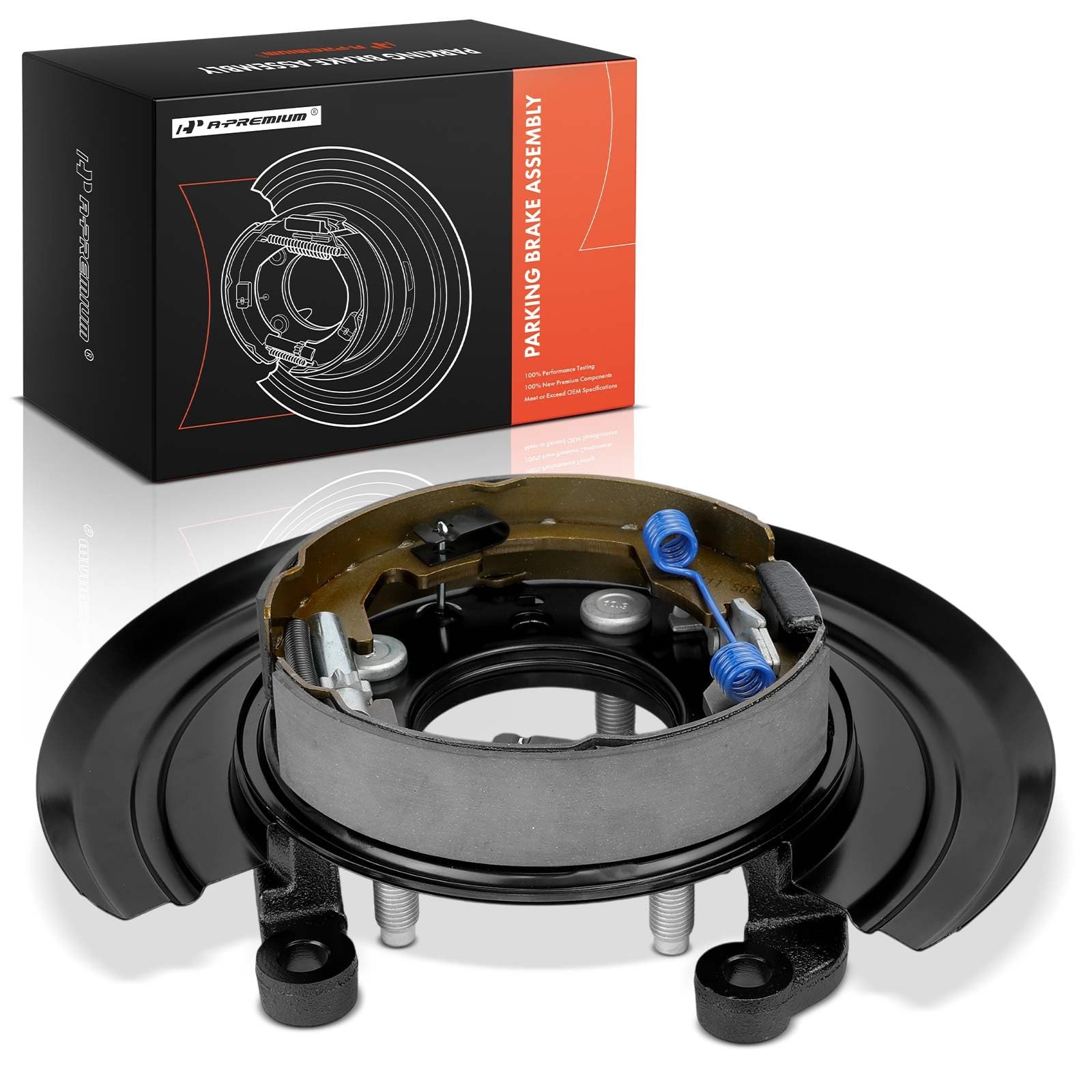 A-Premium Rear Driver Loaded Parking Brake Backing Plate Assembly A-Premium Rear Driver Loaded Parking Brake Backing Plate Assembly