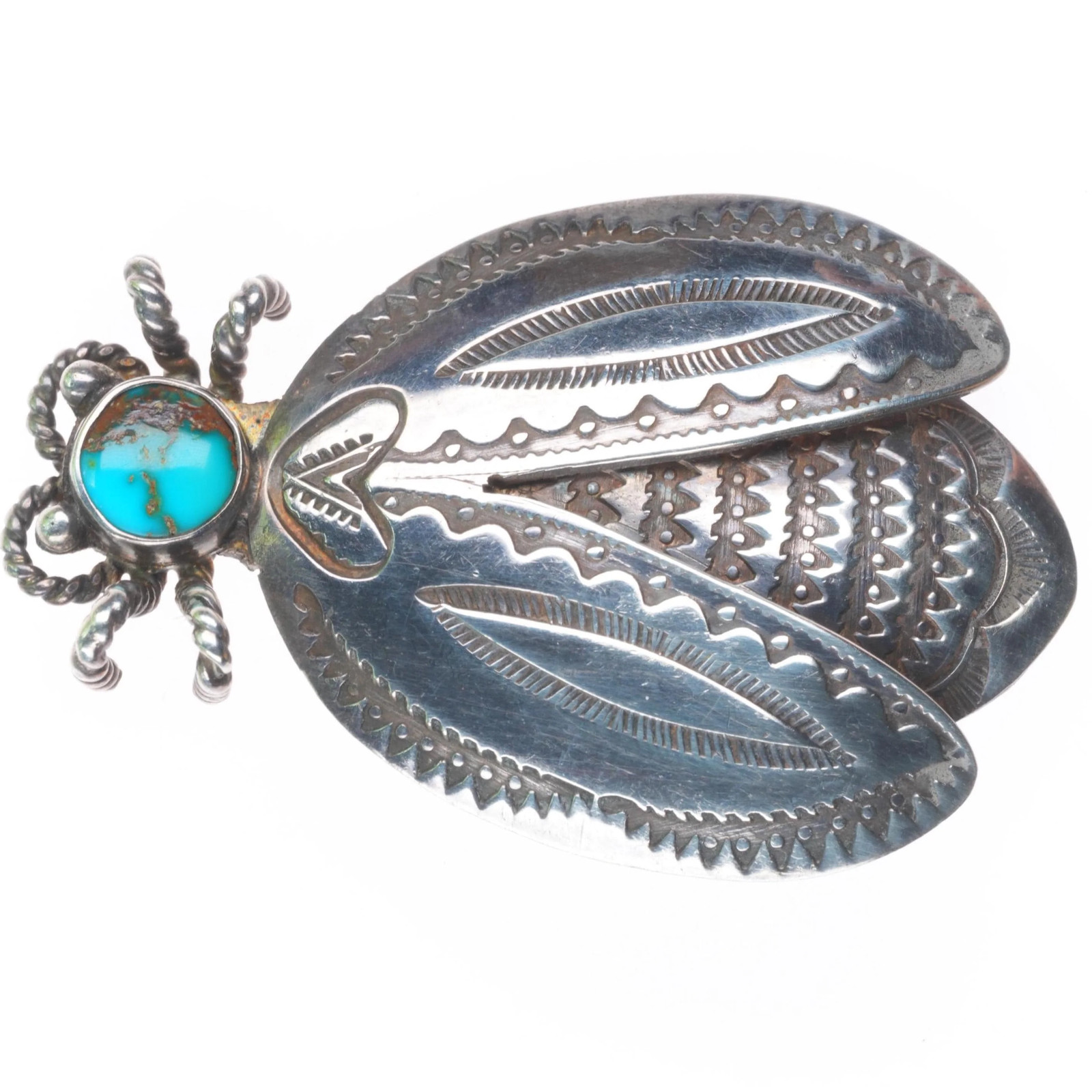 c1940\'s Vintage Navajo sterling silver turquoise Ladybug Bug Pin/brooch c1940\'s Vintage Navajo sterling silver turquoise Ladybug Bug Pin/brooch