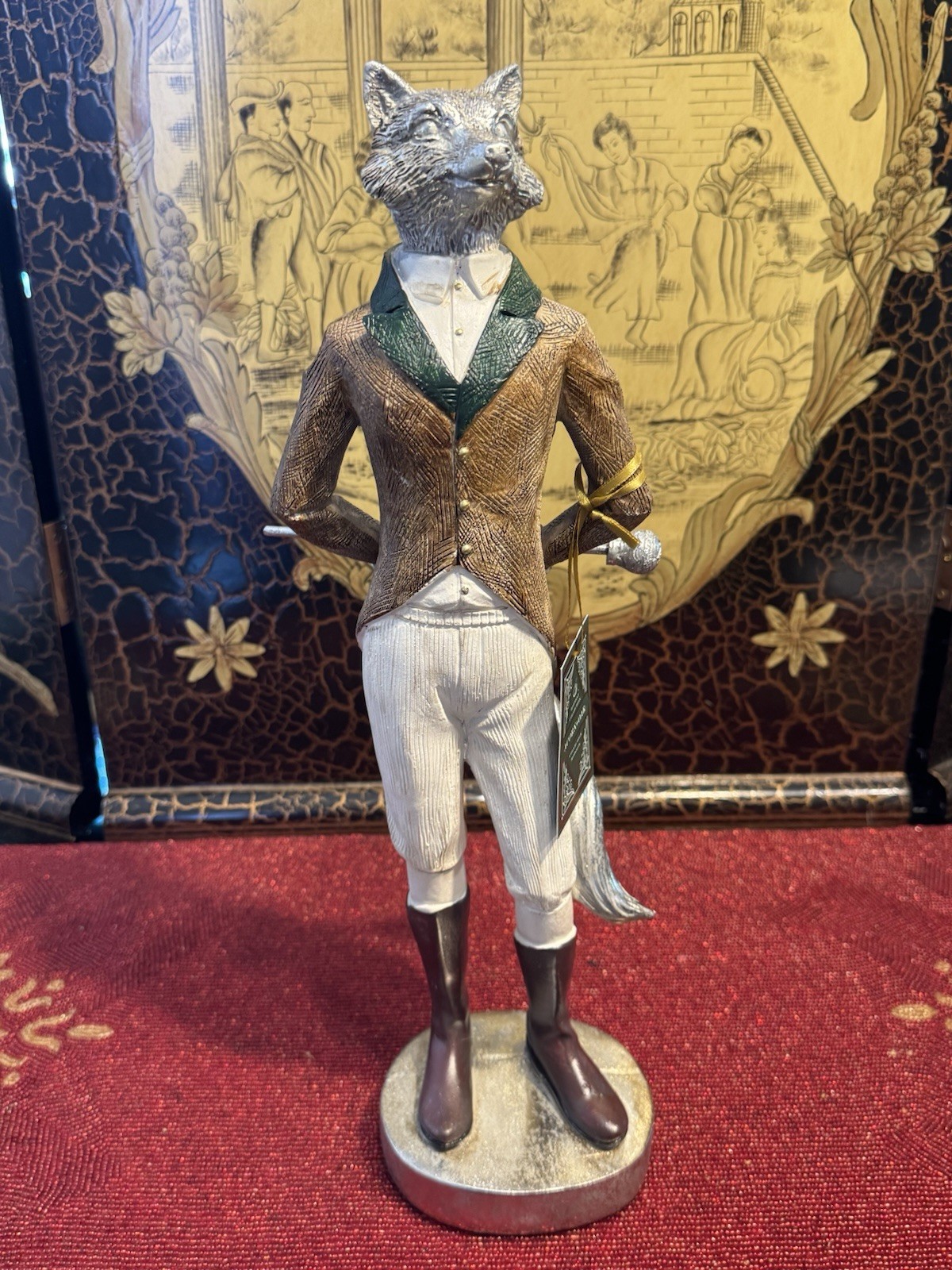Acorn + Oak Harvest Collection Gentleman Fox Statue Equestrian Fall Decor 15”NWT