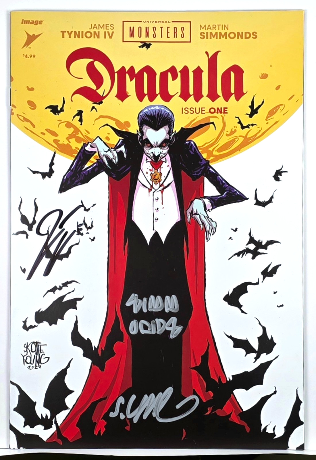 UNIVERSAL MONSTERS: DRACULA #1 SIGNED x3 SKOTTIE YOUNG, TYNION, SIMMONDS (COA)