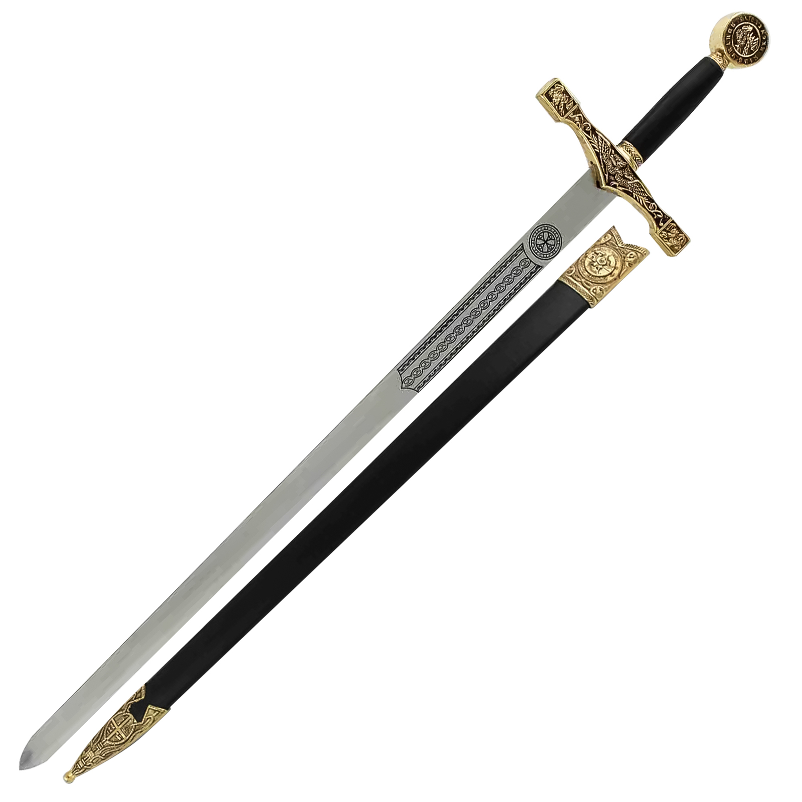 King Arthur Excalibur Longsword - Replica Medieval Knights Sword Gold-Anodized King Arthur Excalibur Longsword - Replica Medieval Knights Sword Gold-Anodized