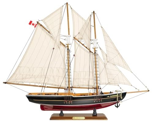SAILINGSTORY Bluenose Wooden Model Ship Replica Plank-on-Frame Nautical Decor