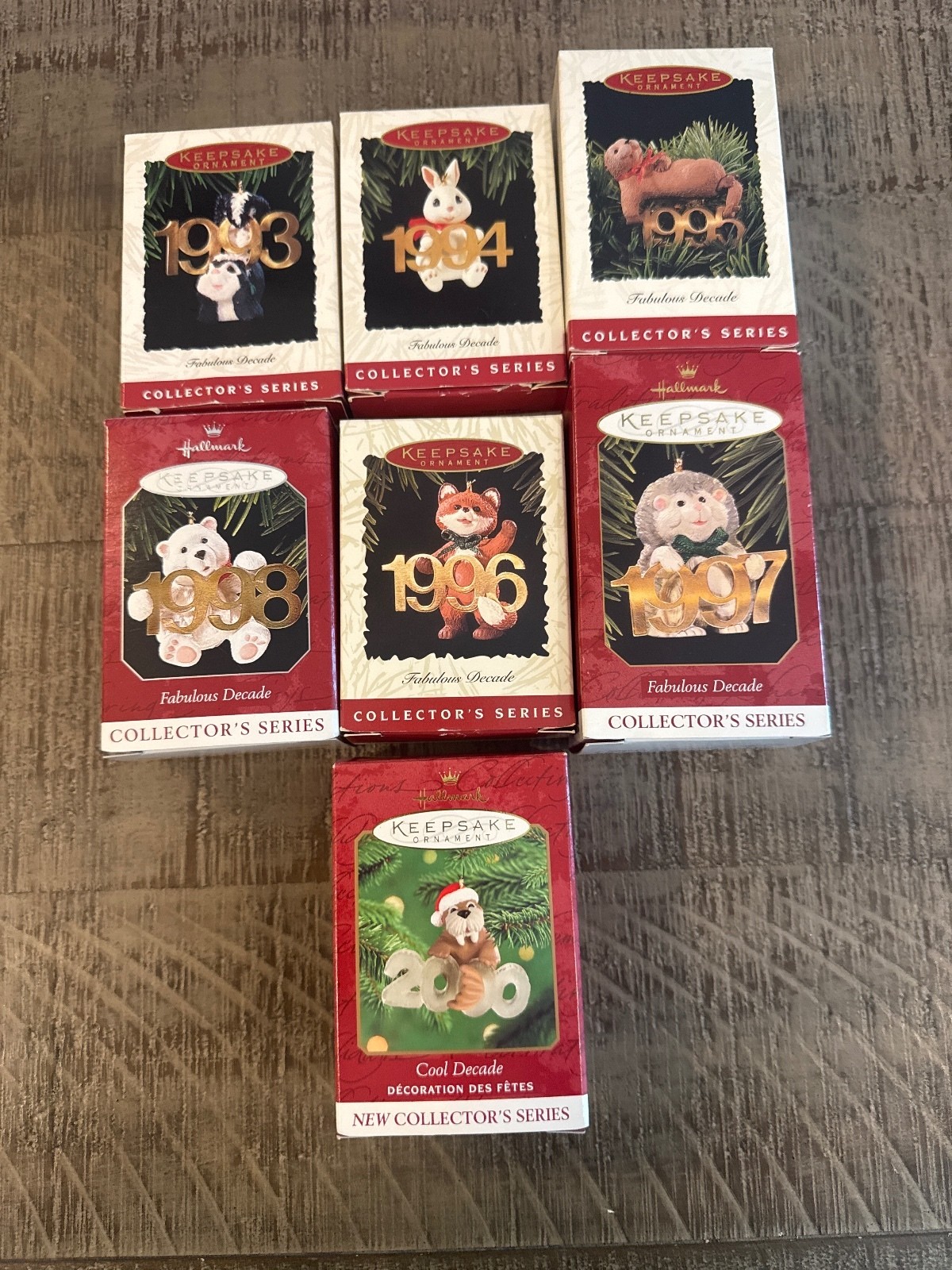 Hallmark Keepsake Fabulous Decade 1993-1998 + Cool Decade 2000 Lot 7 Boxed