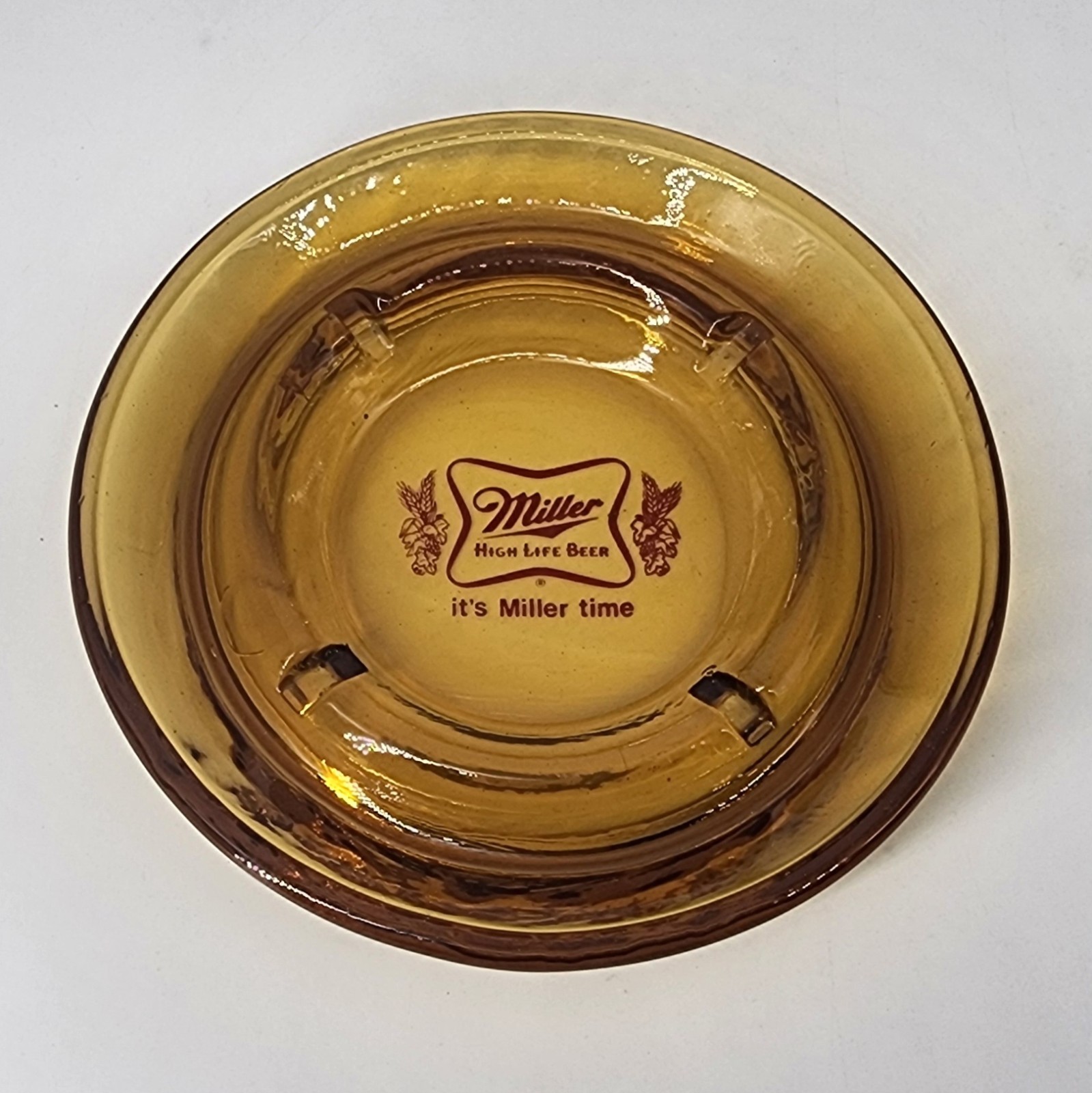 Vintage Marketing Ashtray Miller High Life Beer Amber Glass USA - 6.5 inches Vintage Marketing Ashtray Miller High Life Beer Amber Glass USA - 6.5 inches