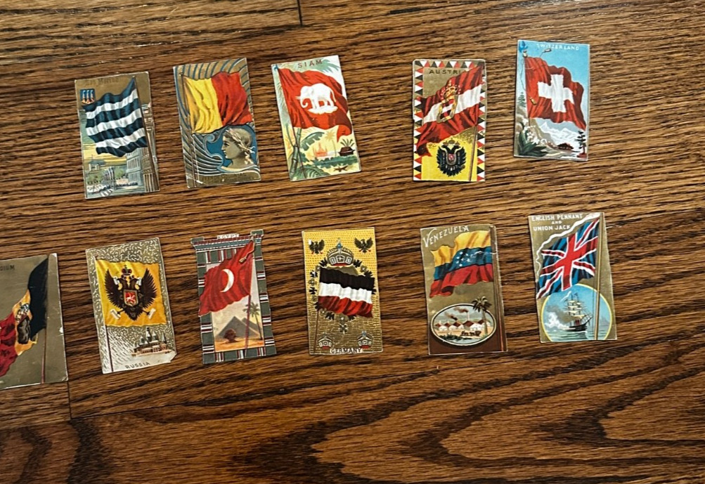FREE SHIP Eleven 1887 Flags of All Nations Allen & Ginter Tobacco Trading Cards FREE SHIP Eleven 1887 Flags of All Nations Allen & Ginter Tobacco Trading Cards