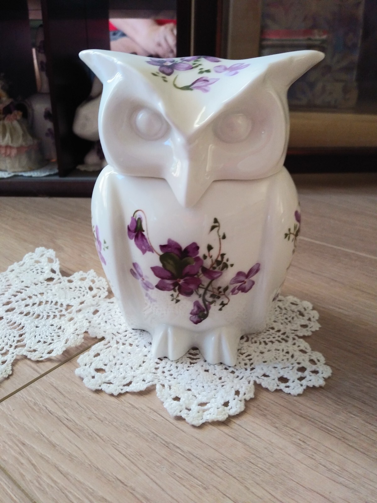 Hammersley Victorian Violets Spode Group Owl Trinket Box England Bone China Hammersley Victorian Violets Spode Group Owl Trinket Box England Bone China