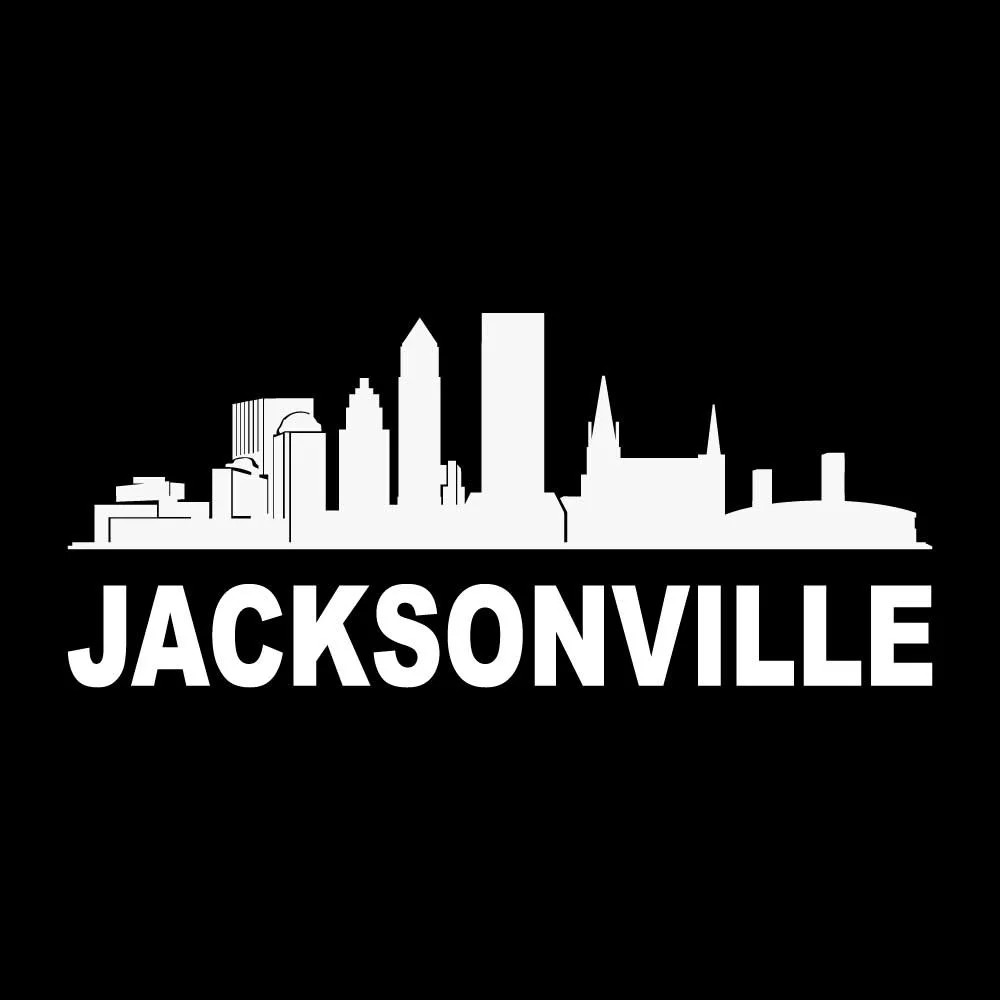 Jacksonville Florida City Skyline Cityscape Decal Sticker White Die Cut Vinyl Jacksonville Florida City Skyline Cityscape Decal Sticker White Die Cut Vinyl