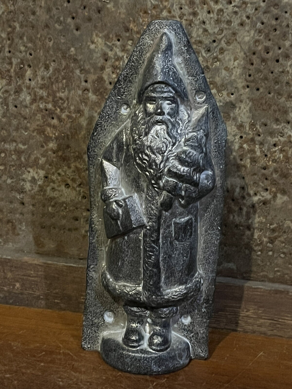 Primitive Tin Metal Style Christmas Santa Belsnickle Chocolate Mold Figurine Primitive Tin Metal Style Christmas Santa Belsnickle Chocolate Mold Figurine