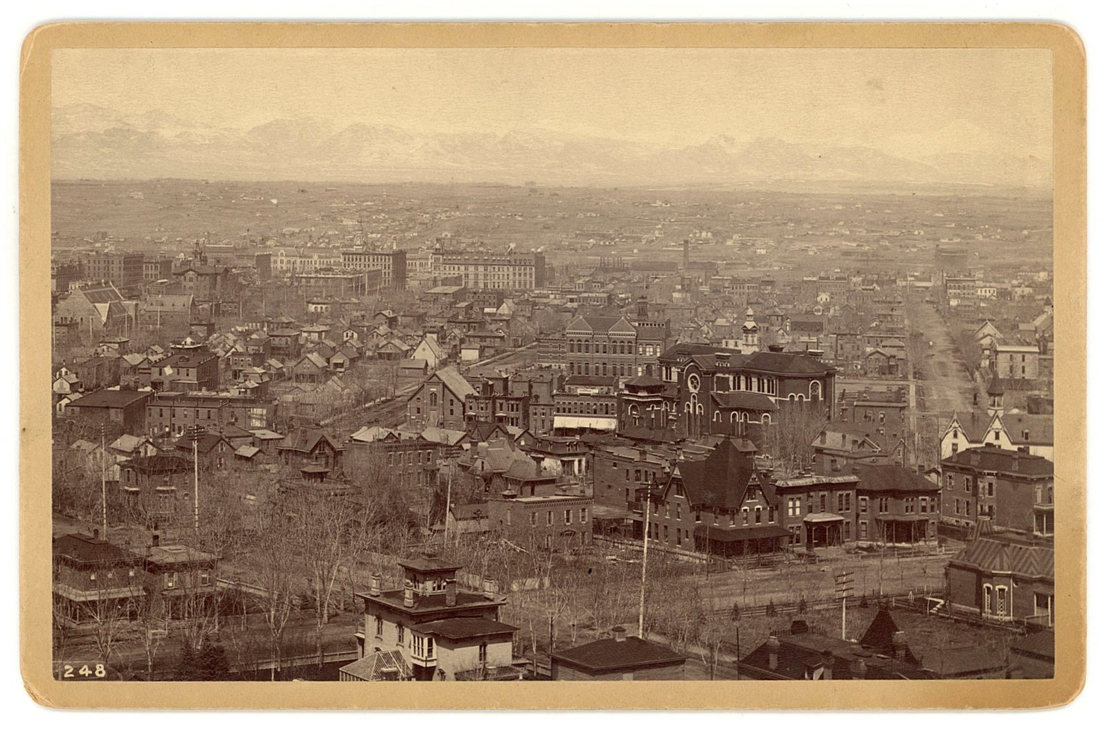 COLORADO CABINET PHOTO - Denver - Panorama of Rockies - WH Jackson 1880s COLORADO CABINET PHOTO - Denver - Panorama of Rockies - WH Jackson 1880s