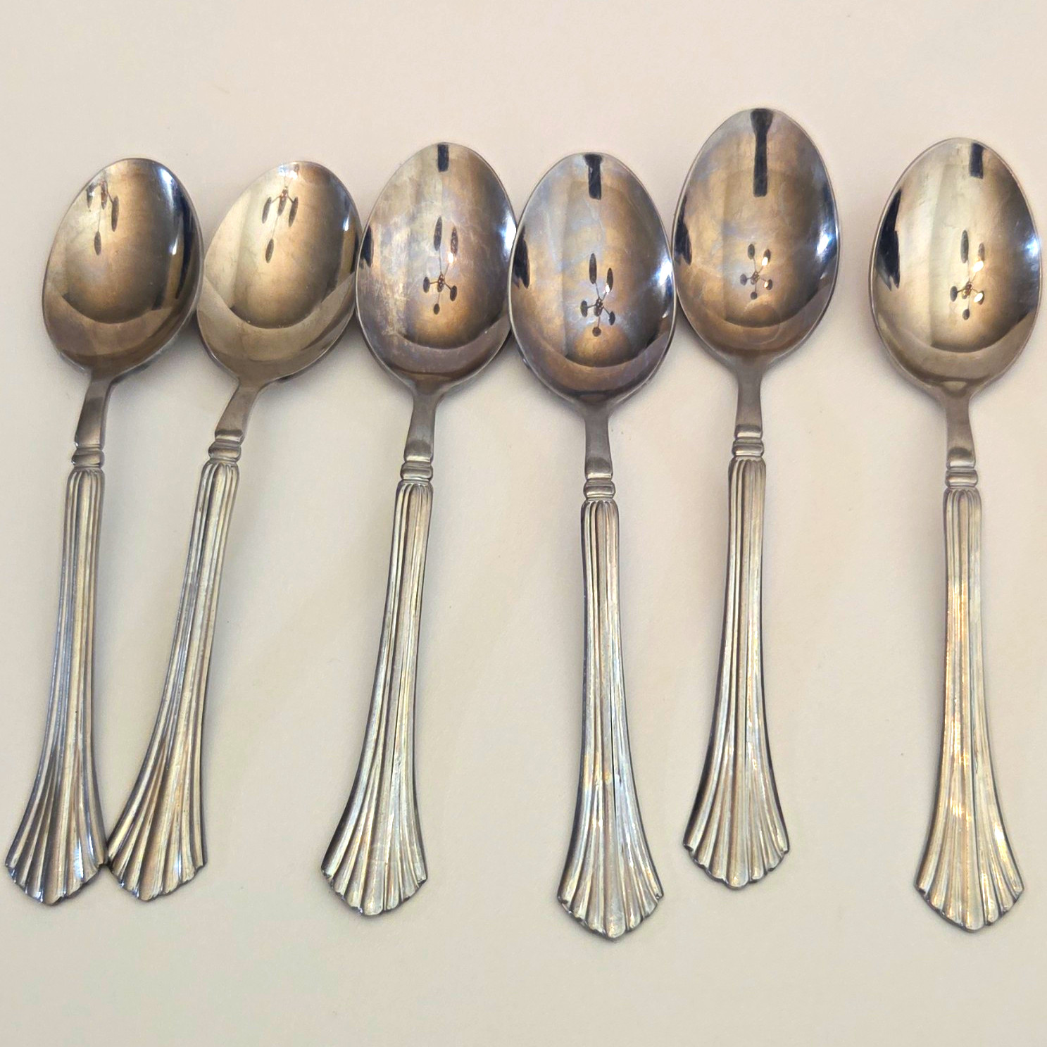 vintage Cambridge TRACY Stainless Steel China TEASPOON SPOON Flatware Lot 6 vintage Cambridge TRACY Stainless Steel China TEASPOON SPOON Flatware Lot 6