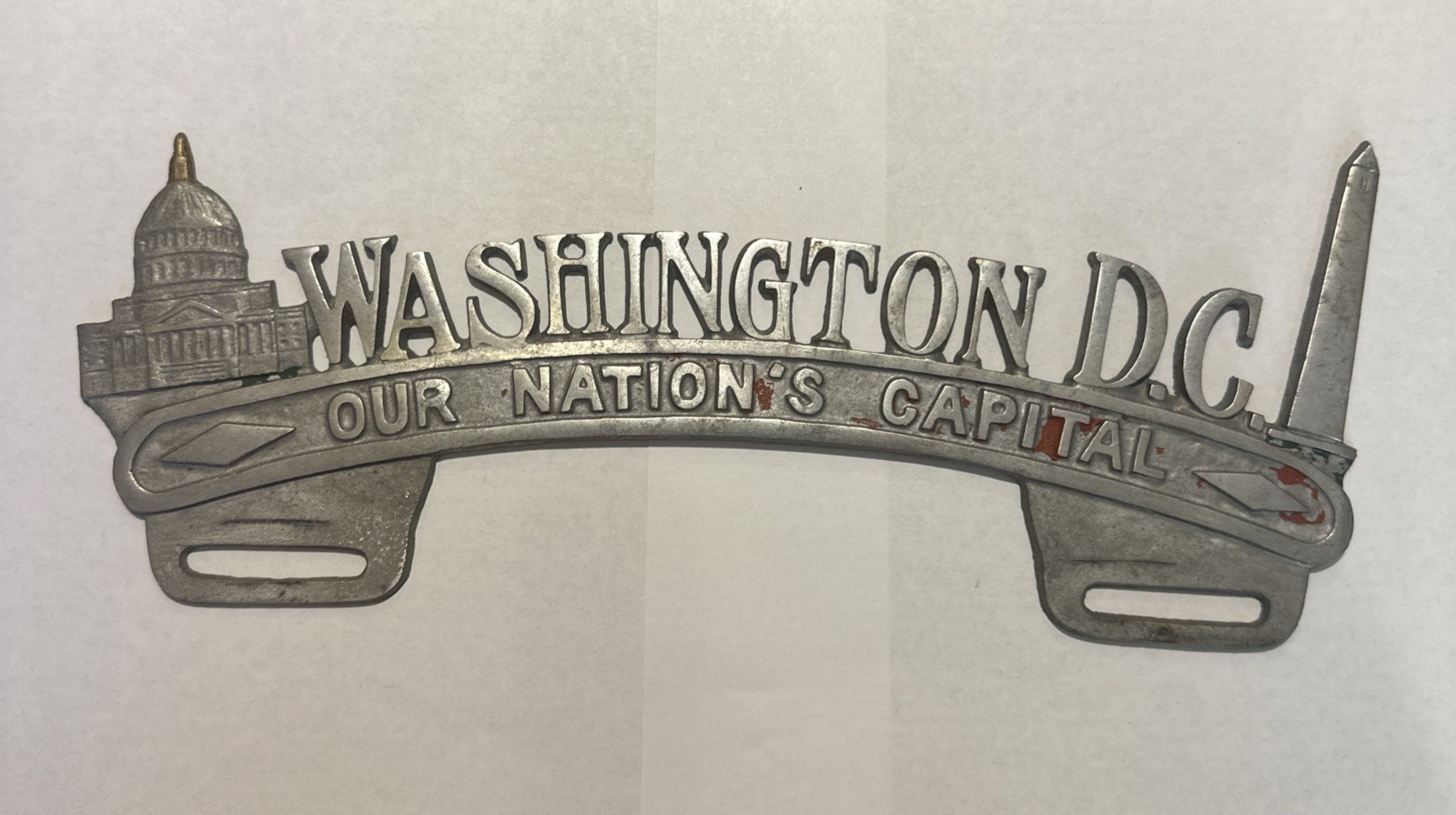 Vintage 1950s Washington D.C. License Plate Topper Our Nation’s Capital