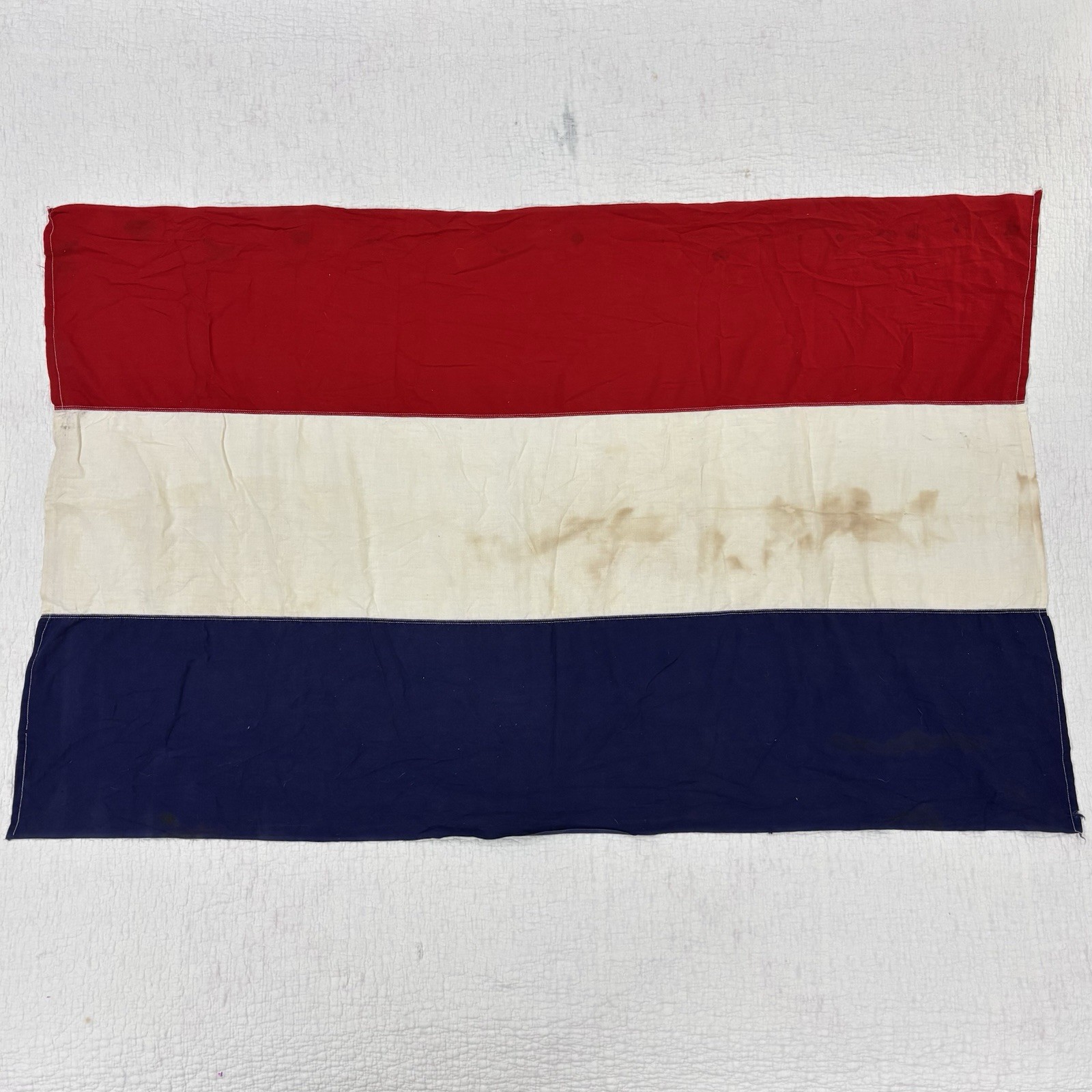 Antique Netherlands Holland Flag Red White Blue Cotton Vintage
