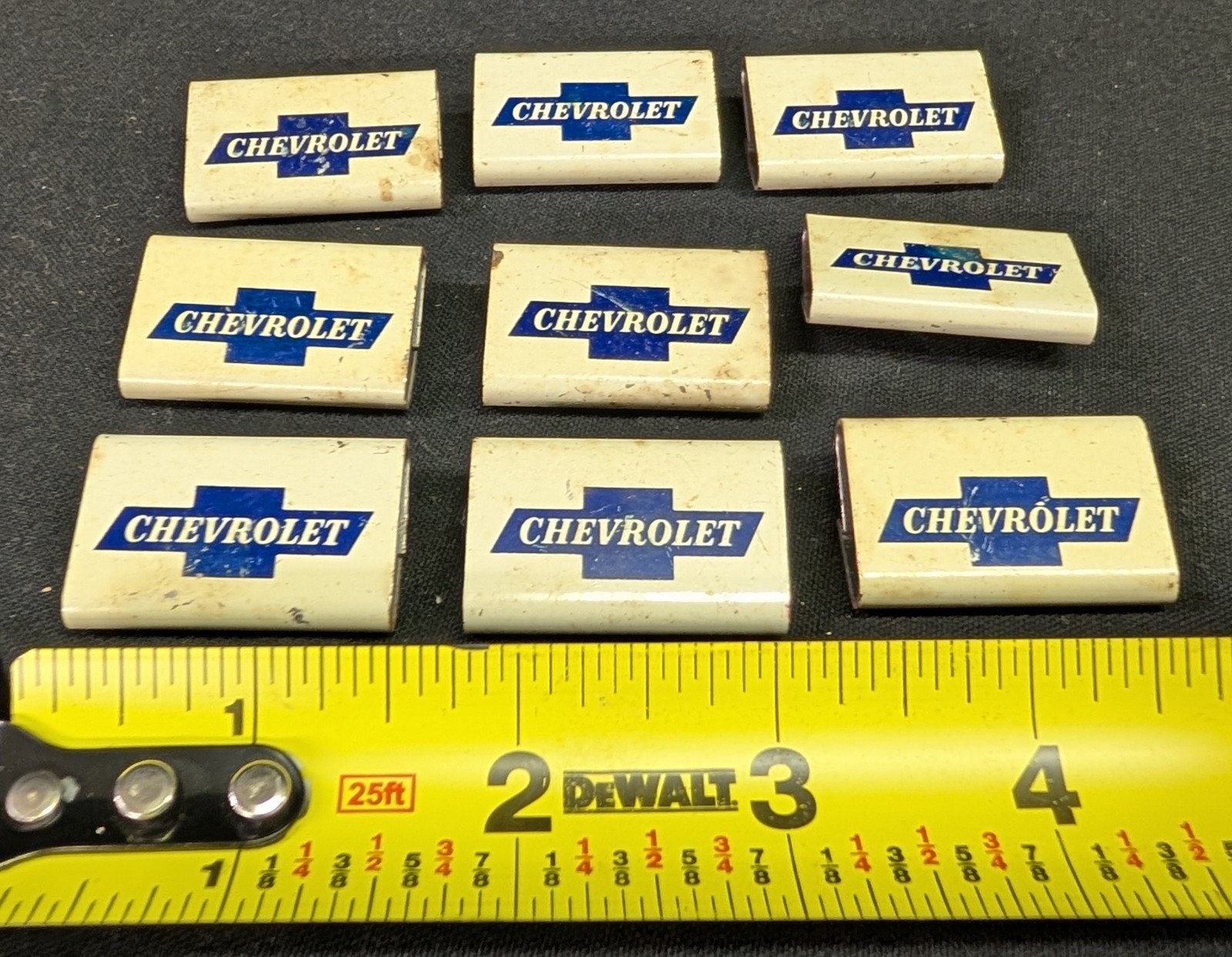 Lot of 9 Chevrolet Bowtie sign metal clip binders from Chevrolet Plant Lot of 9 Chevrolet Bowtie sign metal clip binders from Chevrolet Plant