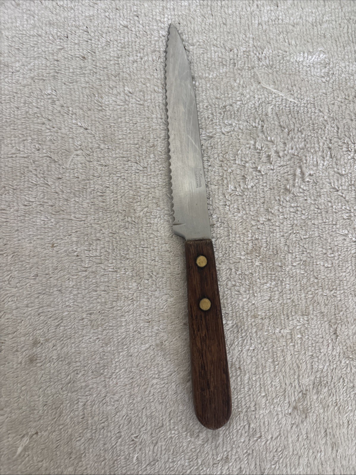 Vtg Robinson Knife 5” Serrated Stainless Blade Sandwich Utility Wood Handle USA Vtg Robinson Knife 5” Serrated Stainless Blade Sandwich Utility Wood Handle USA