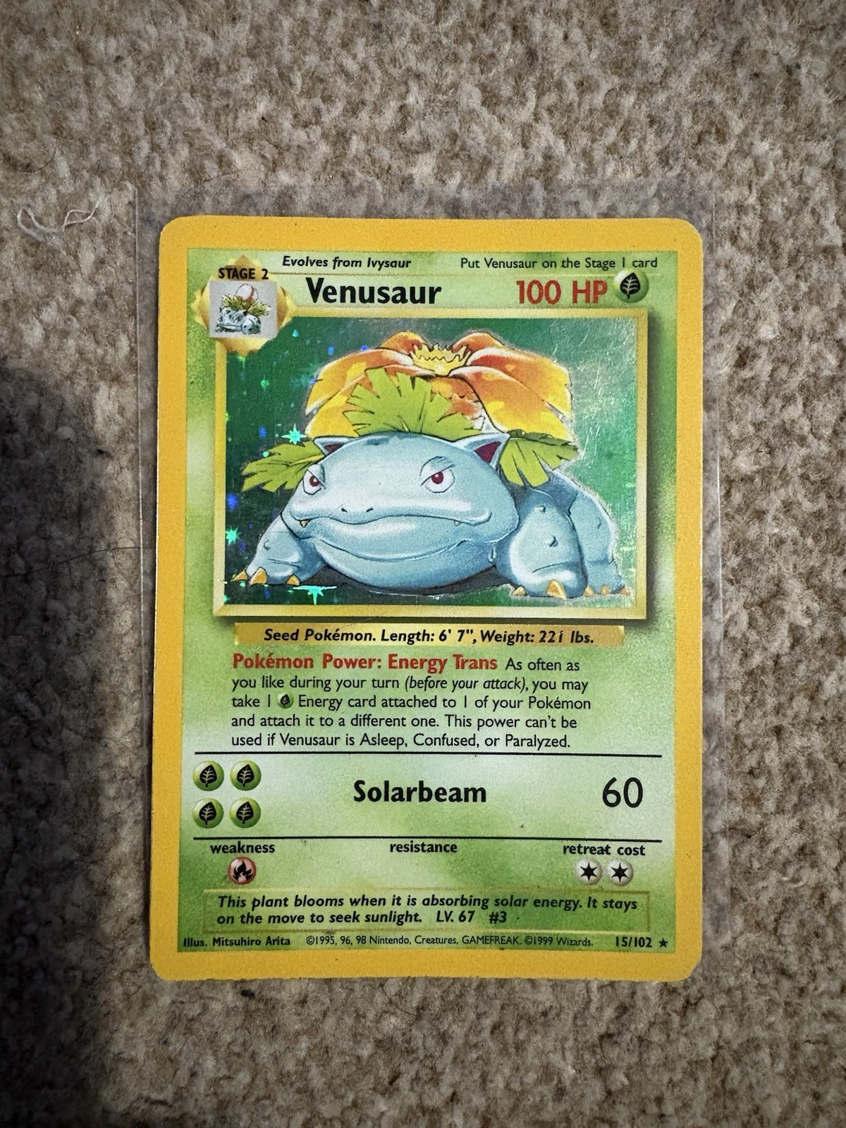 Pokémon TCG Venusaur Base Set Unlimited 15/102