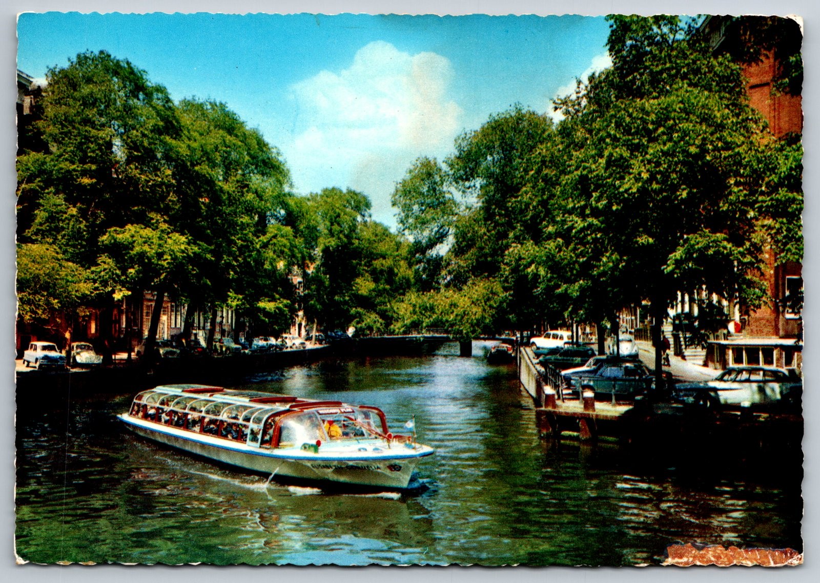 Vintage Postcard Amsterdam Canal Scene Boat Real Color Vintage Postcard Amsterdam Canal Scene Boat Real Color