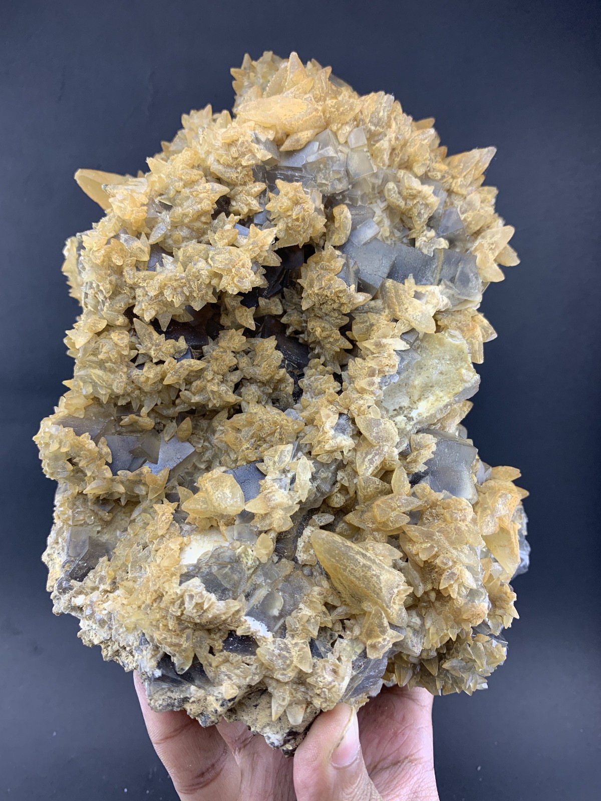 5.5lb Rare Natural Cubic Fluorite With Dogtooth Calcite Crystal Mineral Specimen 5.5lb Rare Natural Cubic Fluorite With Dogtooth Calcite Crystal Mineral Specimen