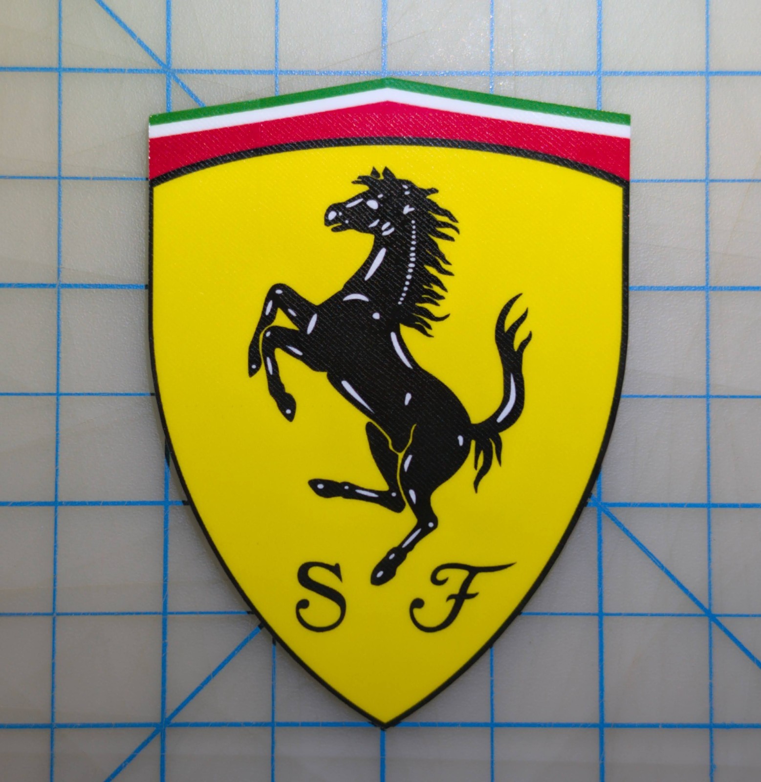 Ferrari Emblem Crest Sticker - High Quality UV Laminated Waterproof 4 yr Outdoor