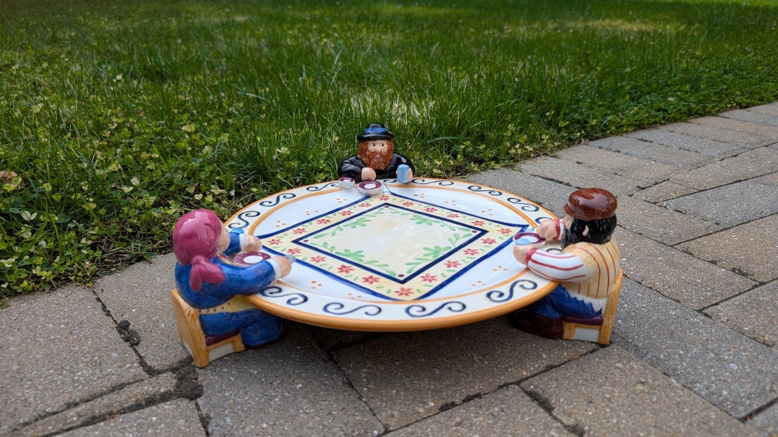 Rare Vintage 1999 Lotus 3D Ceramic Passover Seder Family Plate / Platter Rare Vintage 1999 Lotus 3D Ceramic Passover Seder Family Plate / Platter