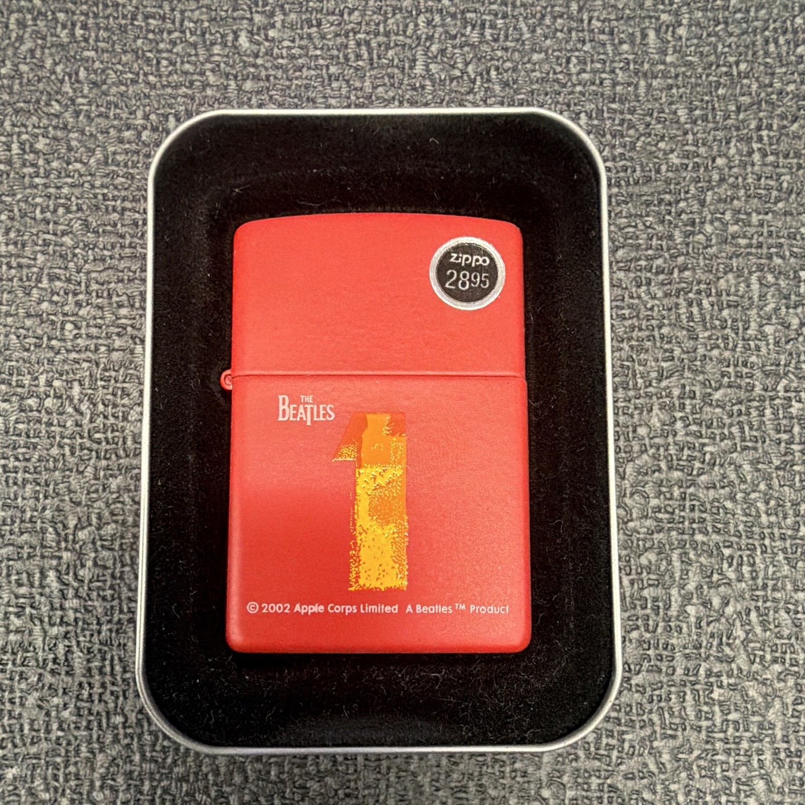 2002 Zippo The Beatles 1 Red Matte Lighter Apple Corps NEW NOS w/ Case 2002 Zippo The Beatles 1 Red Matte Lighter Apple Corps NEW NOS w/ Case