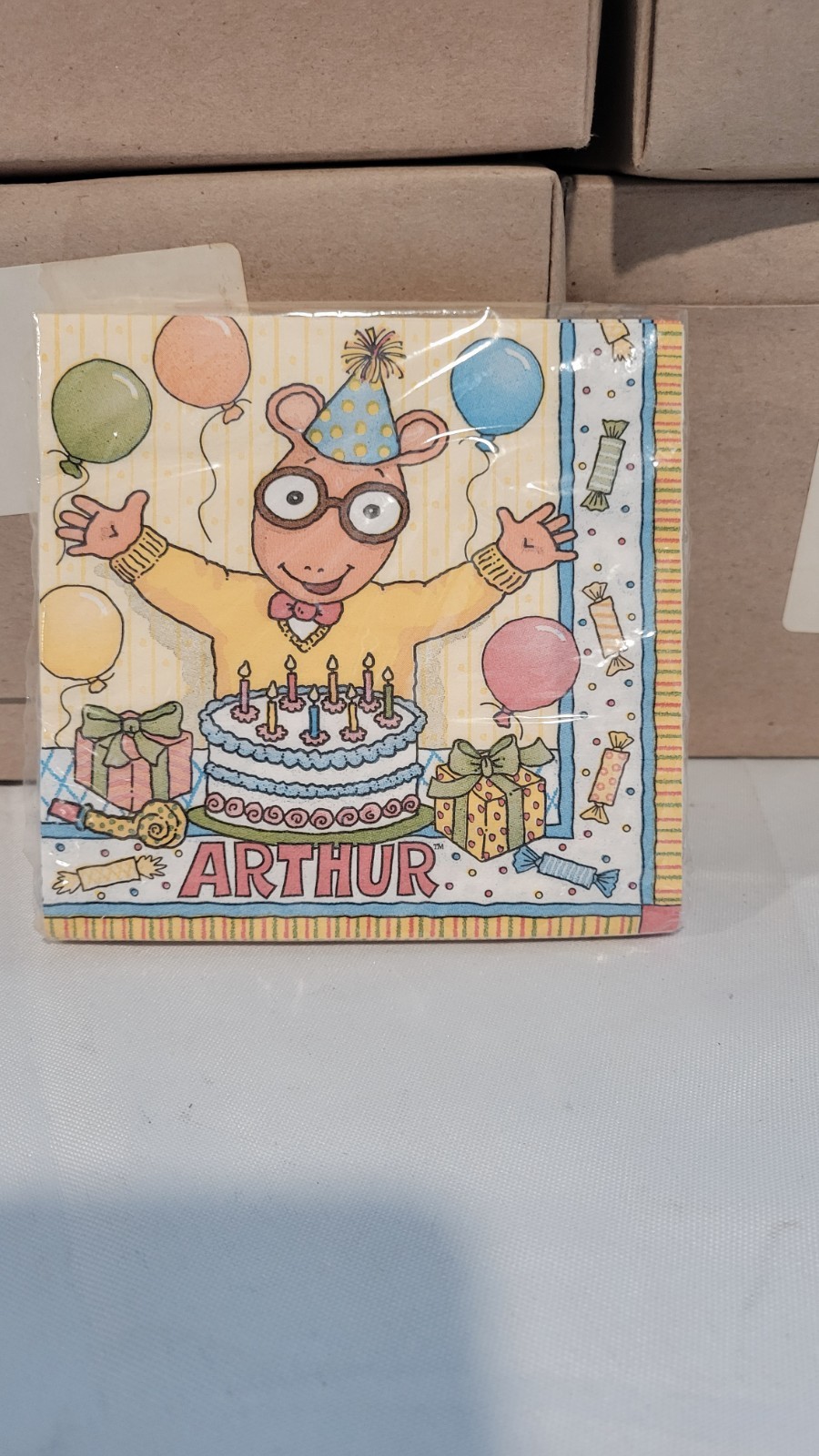 Vintage 1997 Arthur Birthday Beverage Napkins 16 Ct 2-Ply Unique Party Supplies Vintage 1997 Arthur Birthday Beverage Napkins 16 Ct 2-Ply Unique Party Supplies