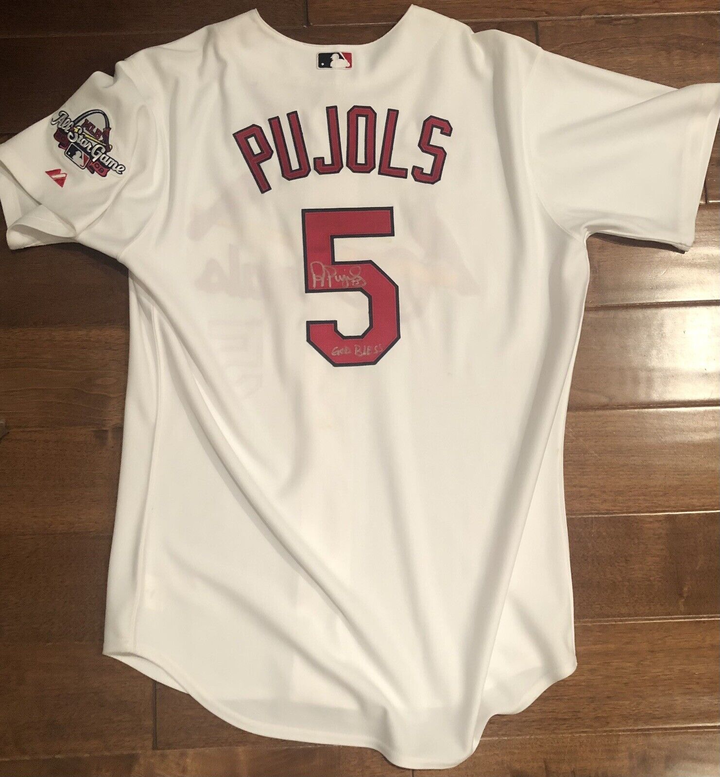 2009 All Star SIGNED Albert Pujols JERSEY Cardinals Authentic proof