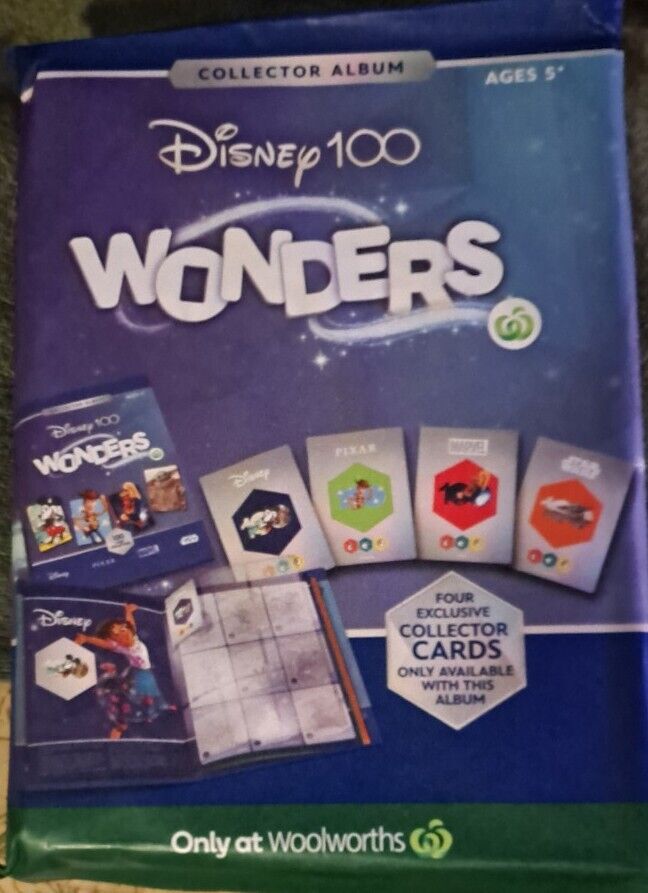 UNOPENEDWoolworths 2023 Disney 100 Wonders   Plus FULL SET IN SEALED VF Bags 