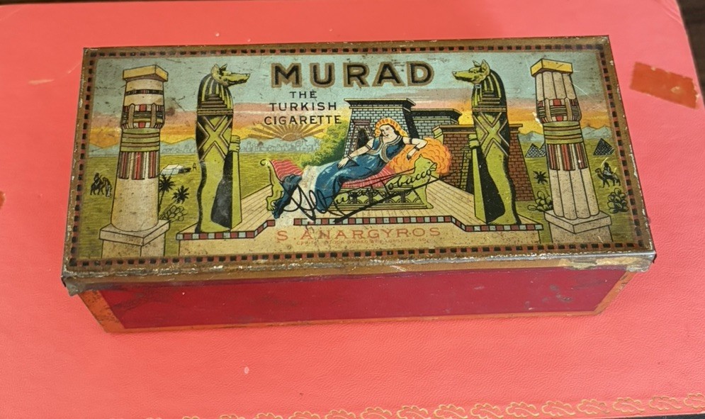 Vintage Murad Turkish Cigarette Tin Vintage Murad Turkish Cigarette Tin