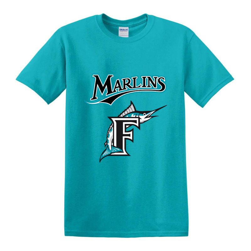 Miami Marlins t shirt, old logo, retro, throwback, men\'s tshirt