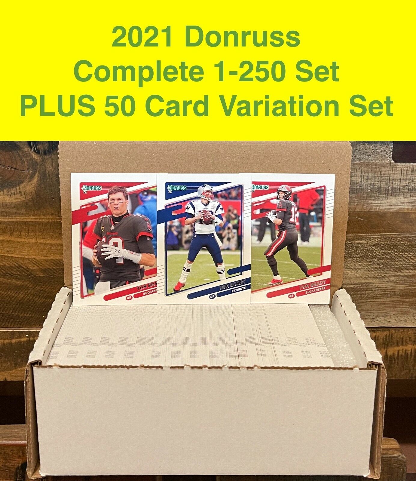 2021 Donruss NFL Football COMPLETE 250 Card Set +50 Variations ~BRADY~ 300 TOTAL