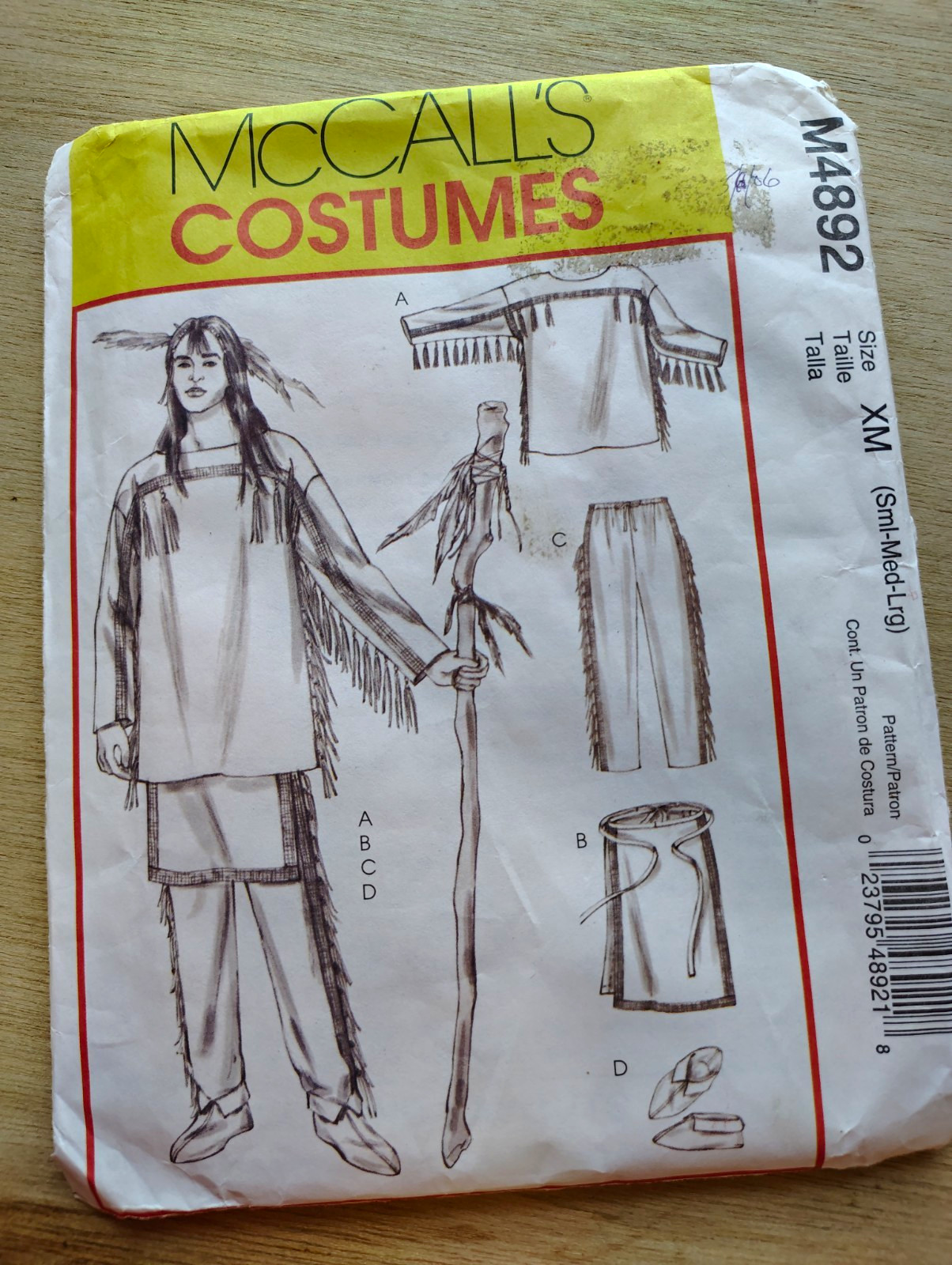 Vintage McCall\'s M4892 Women/Men\'s Native American Plains Costume Sewing Pattern Vintage McCall\'s M4892 Women/Men\'s Native American Plains Costume Sewing Pattern