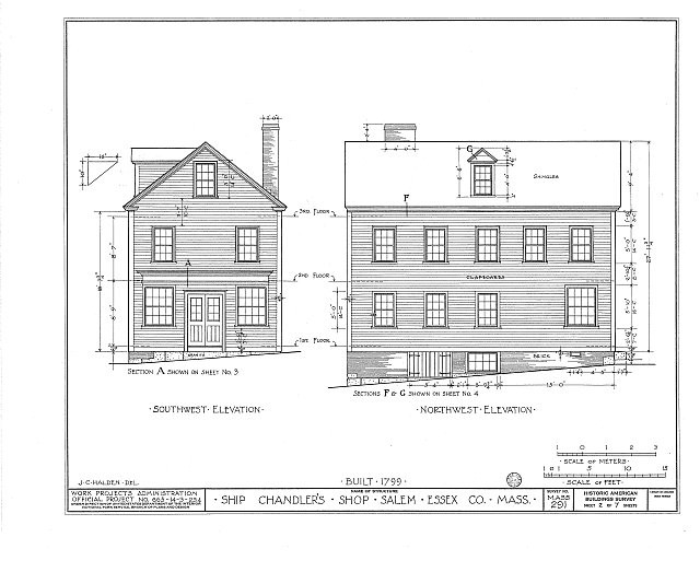 Salem Massachusetts 1799 Ship Chandler's Shop Federal North Streets HABS