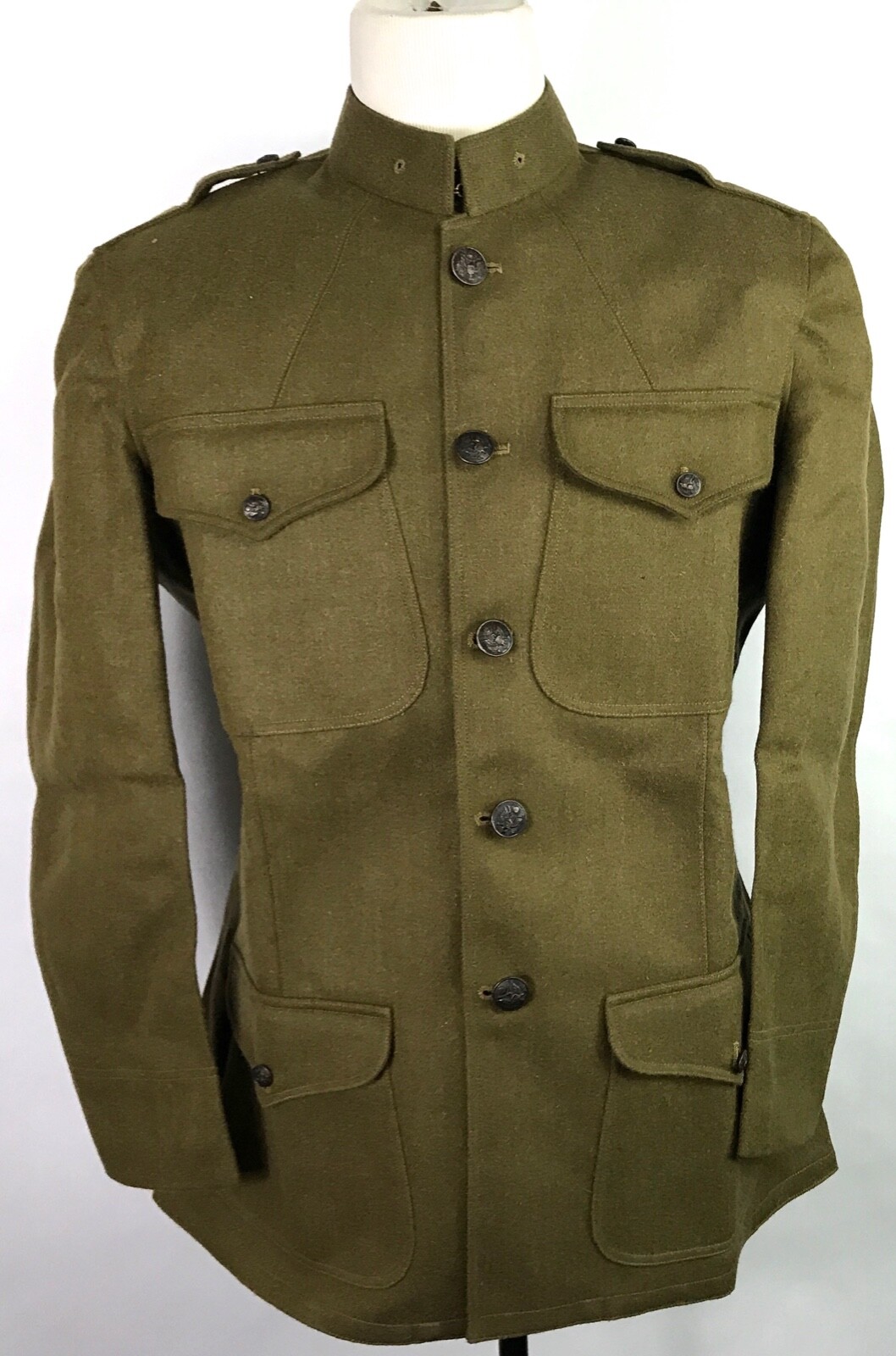 WWI US ARMY M1917 WOOL COMBAT FIELD TUNIC- SIZE LARGE 44R WWI US ARMY M1917 WOOL COMBAT FIELD TUNIC- SIZE LARGE 44R