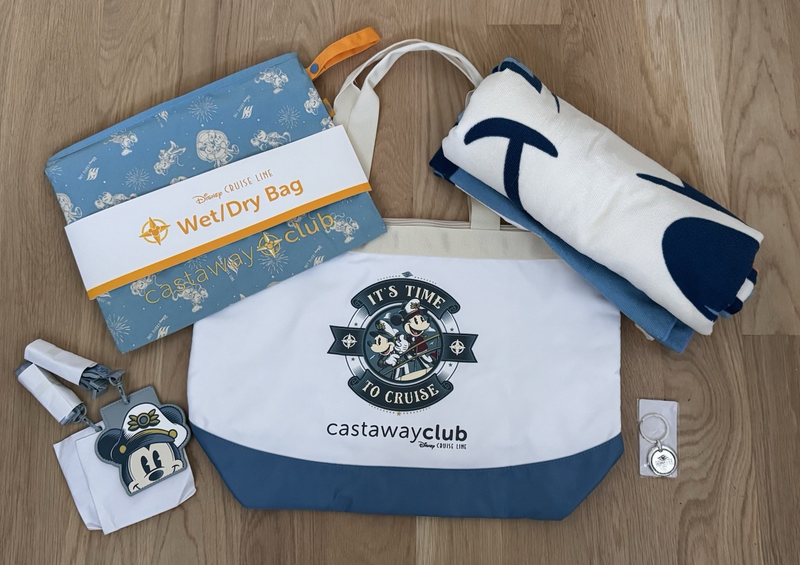 Disney Cruise DCL Platinum Castaway Club Gift Set TOTE+BAG+TAGS+TOWEL+Keychain