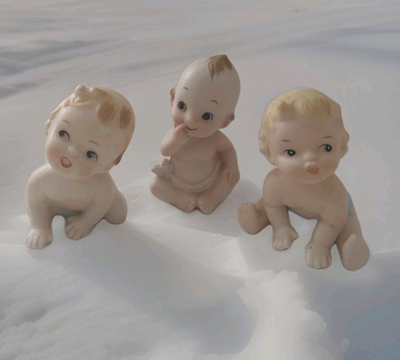 3 VTG BISQUE PORCELAIN KEWPIE Figurine Japan Lefton Kelvins 3 3 VTG BISQUE PORCELAIN KEWPIE Figurine Japan Lefton Kelvins 3