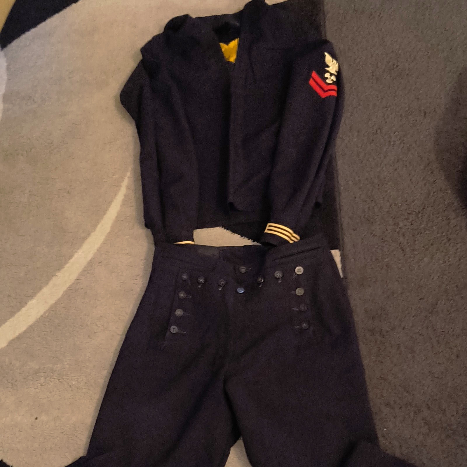 Portlite US Navy Uniform Set Jacket & Pants w/ Eagle Anchor Insignia Portlite US Navy Uniform Set Jacket & Pants w/ Eagle Anchor Insignia