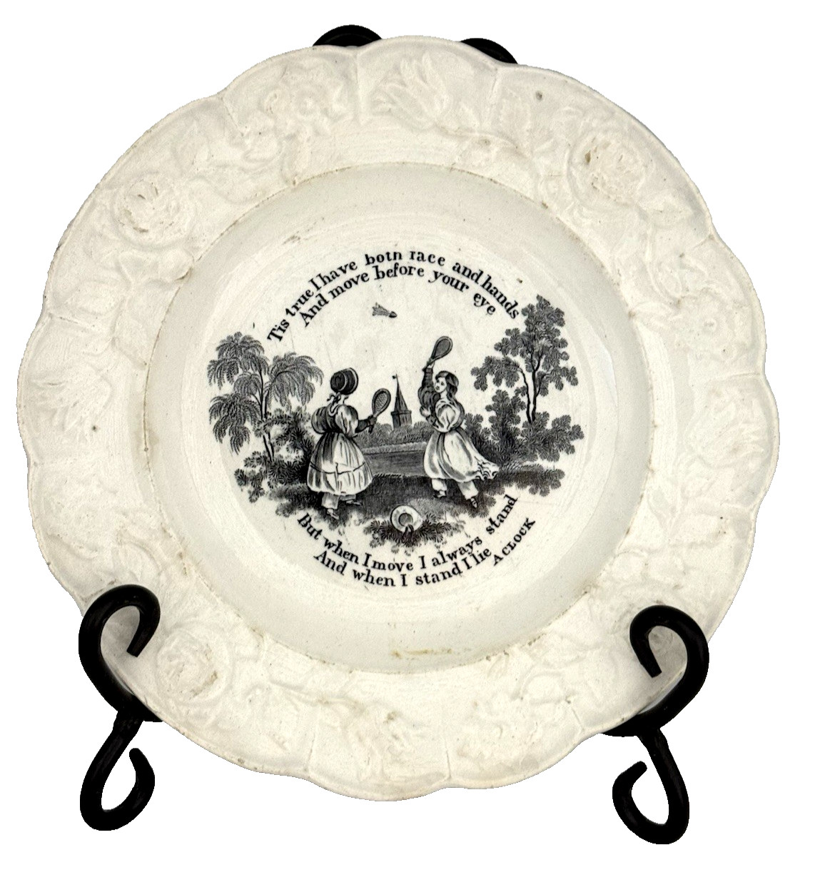 mid 19th c. Staffordshire Black Transferware Pearlware 8 mid 19th c. Staffordshire Black Transferware Pearlware 8