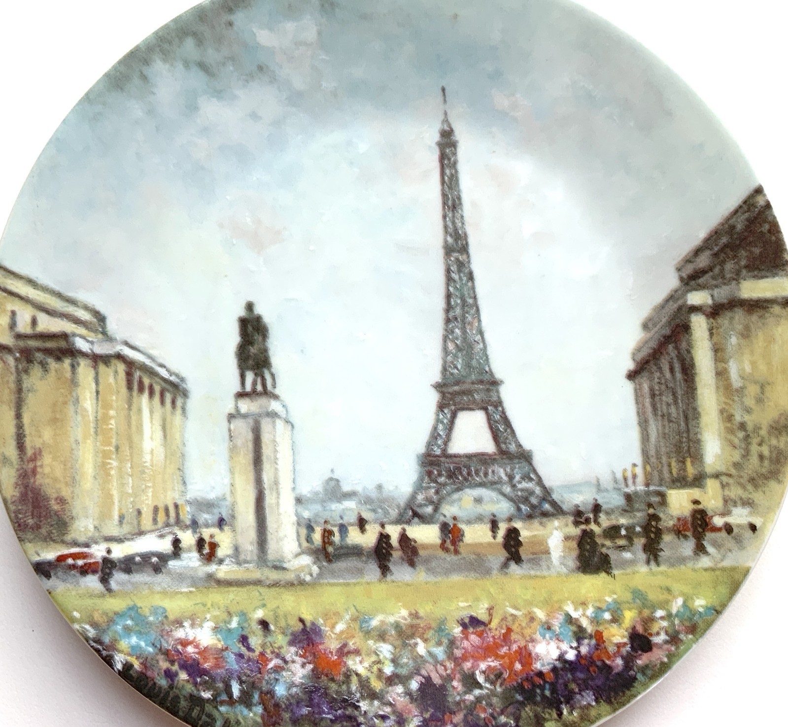 Henri D'Arceau Limoges Louis Dali Paris Plates Eiffel Tower Pont Neuf 1982