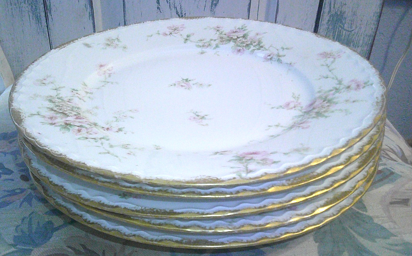 5 Theodore Haviland Limoges France Roses 9.75 5 Theodore Haviland Limoges France Roses 9.75
