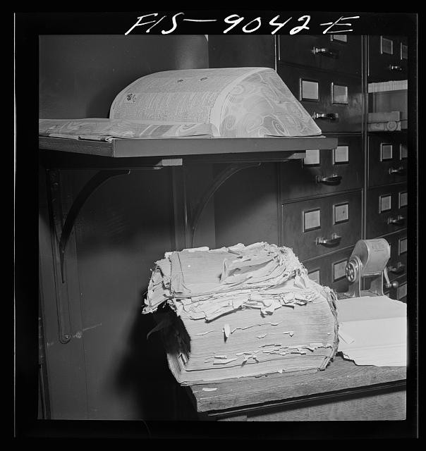 Photo:New York NY 1942 New York Times Morgue old and new dictionaries