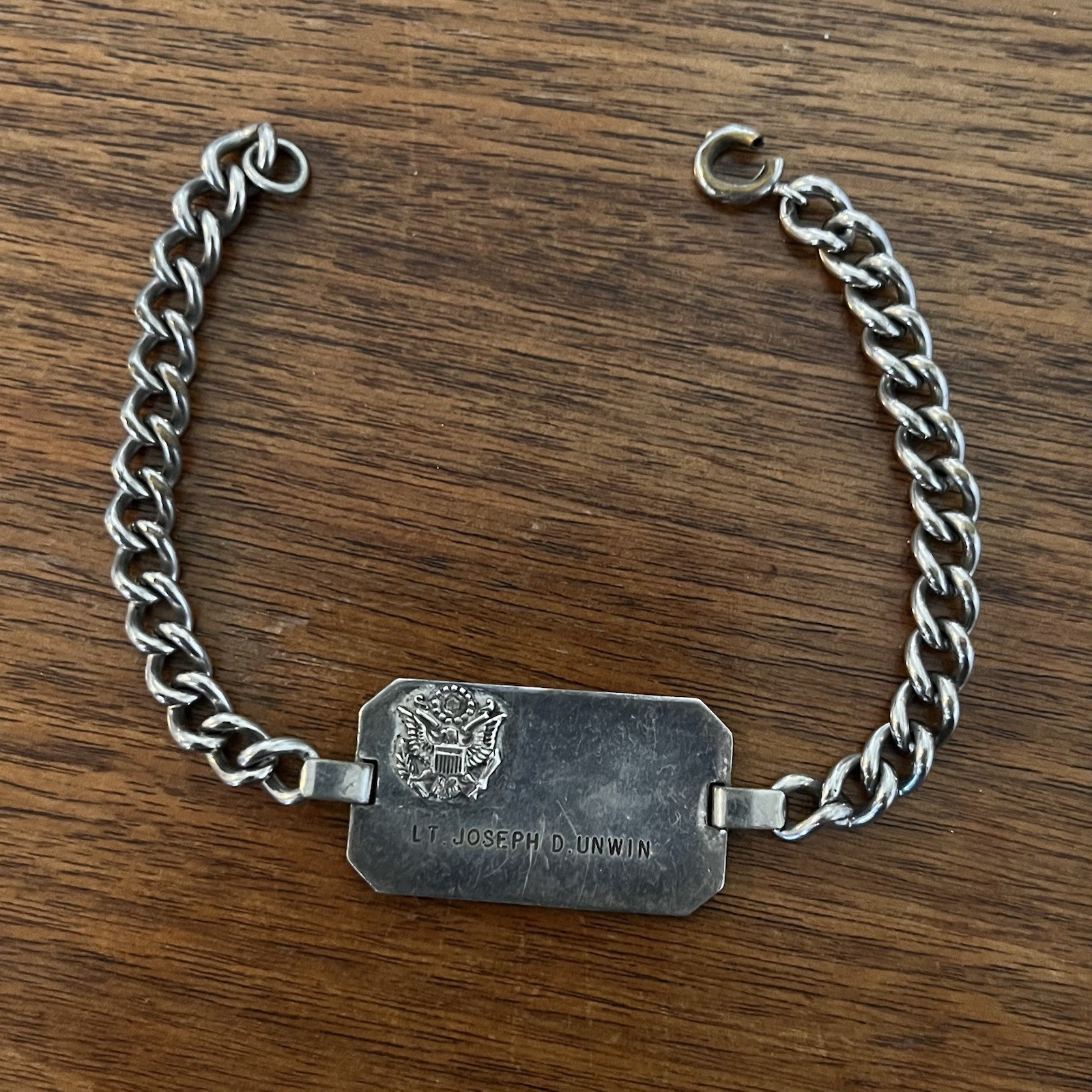 World War II Military ID Bracelet WWII Vintage Sterling Silver Antique Vintage