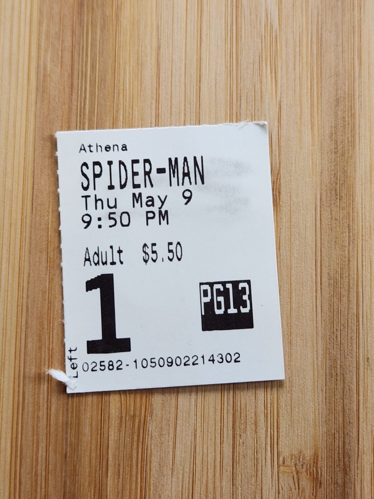 2002 SPIDERMAN Ticket Stub Spider-Man Ticket Stub ORIGINAL SPIDER-MAN Movie