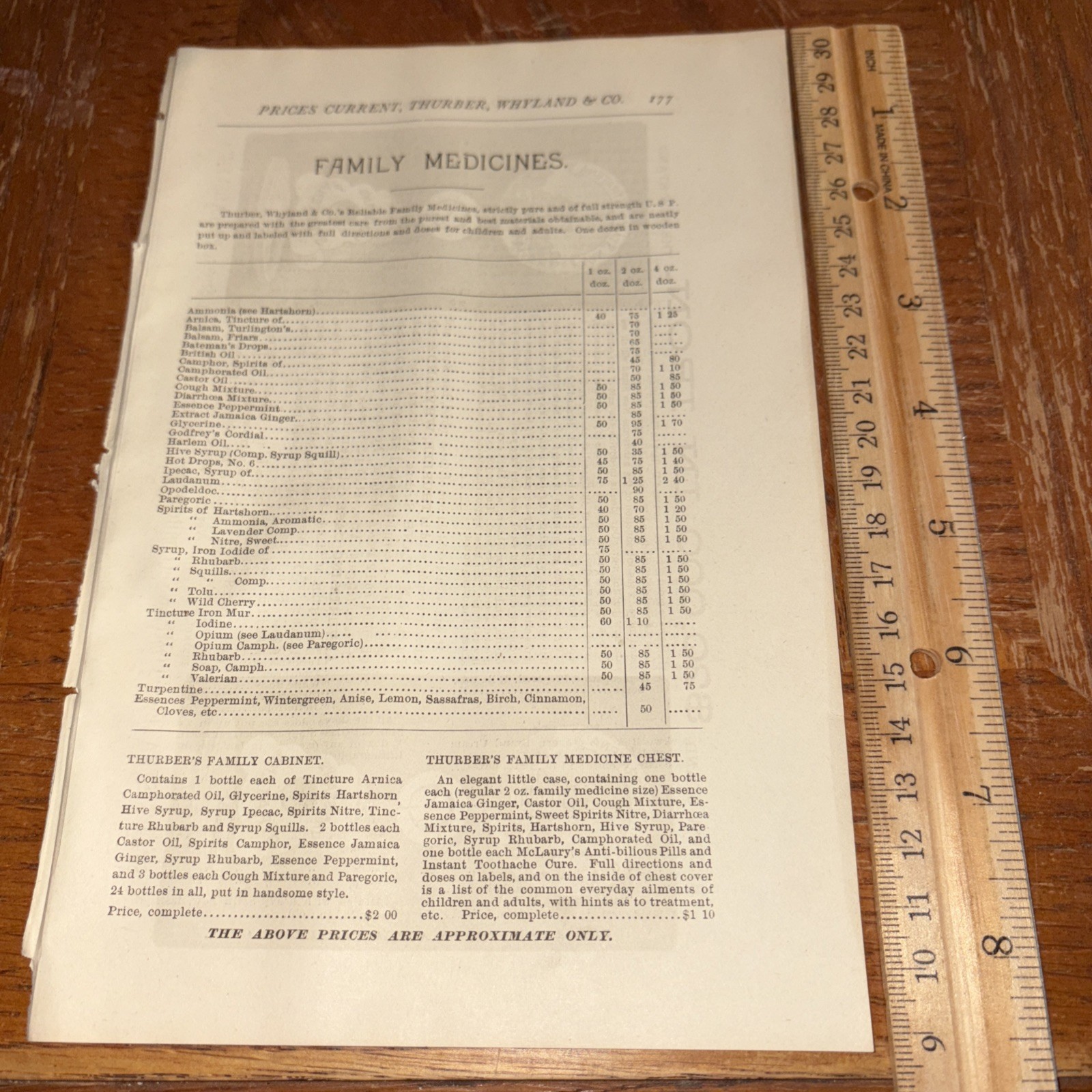Rare 1888 Reliable Family Medicine Price List from Thurber Whyland Price Book Rare 1888 Reliable Family Medicine Price List from Thurber Whyland Price Book